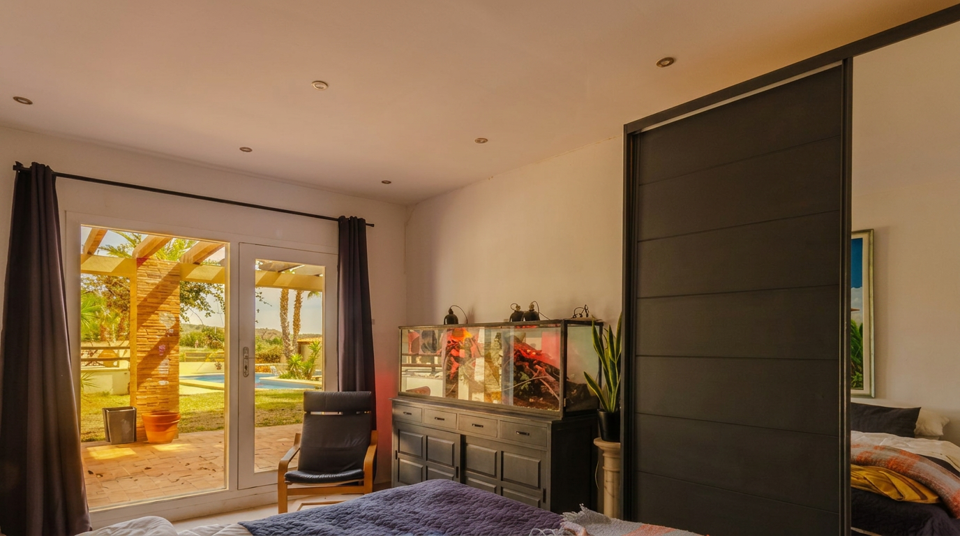 Master suite met tuintoegang
